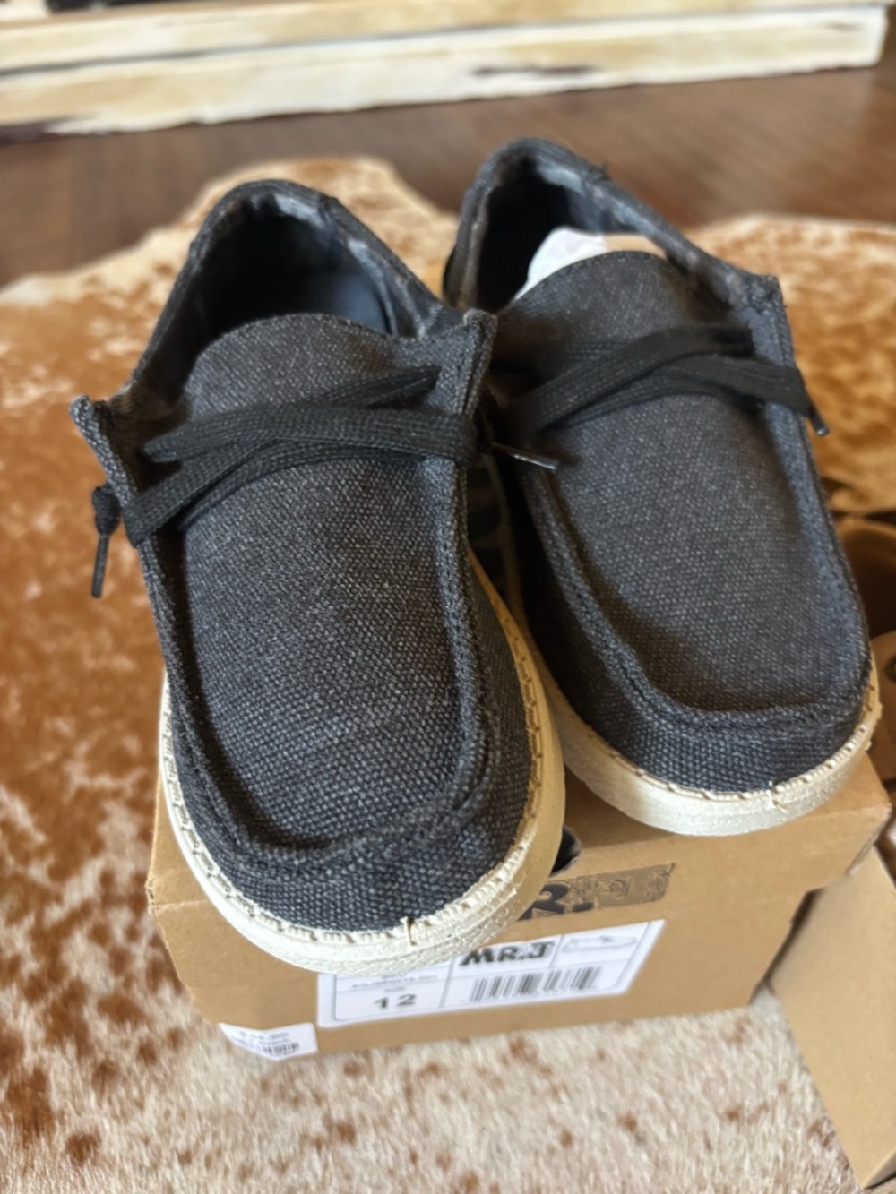 Kids Black Canvas Slip-On Casual Sneakers